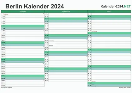 Berlin Quartalskalender 2024 Vorschau