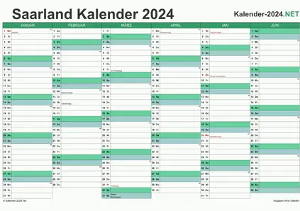 Saarland Halbjahreskalender 2024 Vorschau