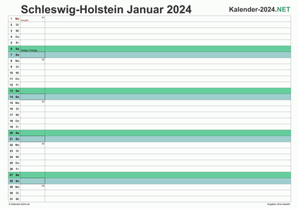 Schleswig-Holstein Monatskalender 2024 Vorschau